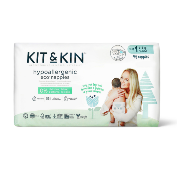 Ecologische wegwerpluiers (Maat 1: 2-5kg)