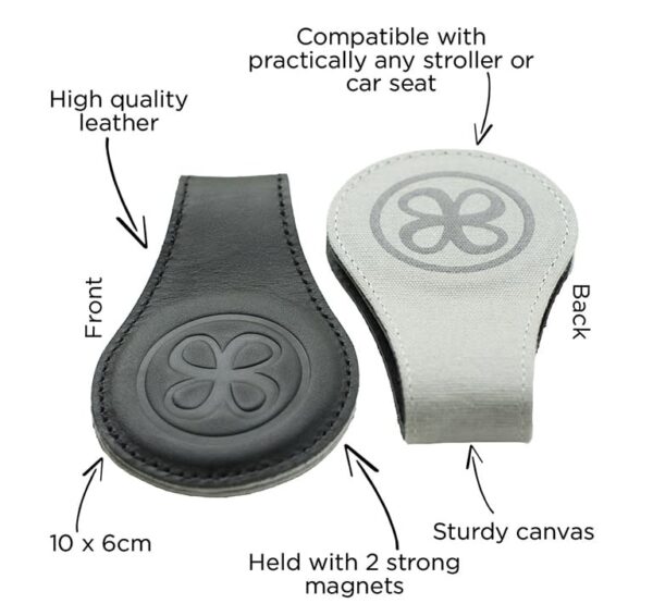 Leren magneetclips (Zwart/Grijs)