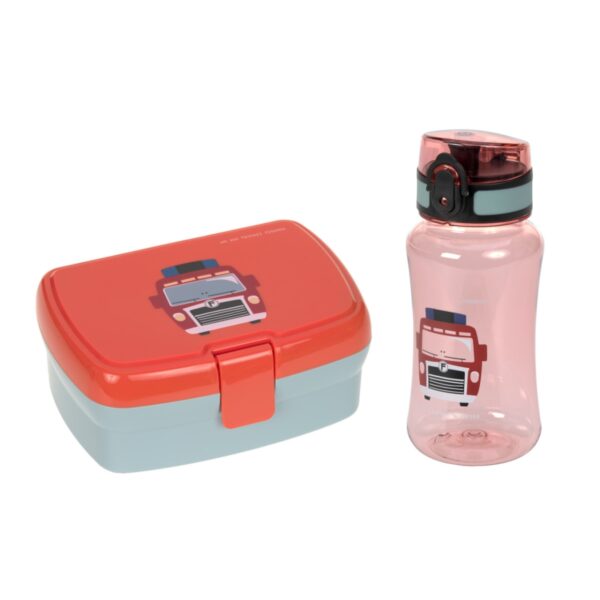 Lunchset Tiny Drivers Fire Engine (Brooddoos + Drinkfles)