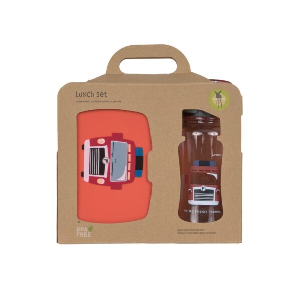 Lunchset Tiny Drivers Fire Engine (Brooddoos + Drinkfles)
