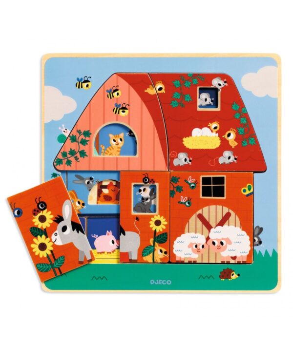 Houten inlegpuzzel met 3 lagen - Chez Moo