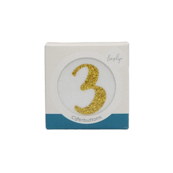 Cijferbuttons set 3-6 (Goud)