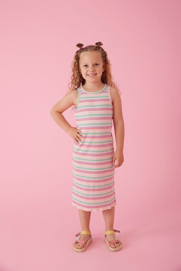 Midi jurk rib - Picknick Perfect