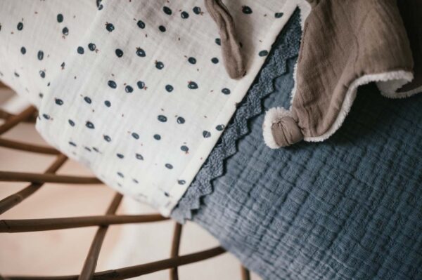 Wiegdeken Lace Elba 75x100cm (Blue Stone)