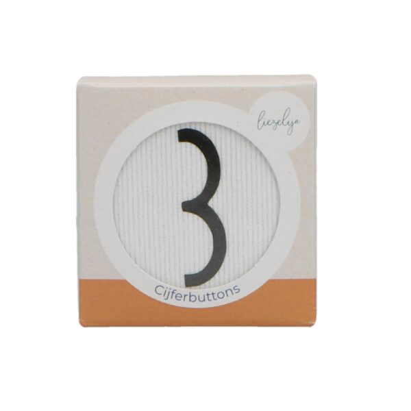 Cijferbuttons set 3-6 (Olijf)
