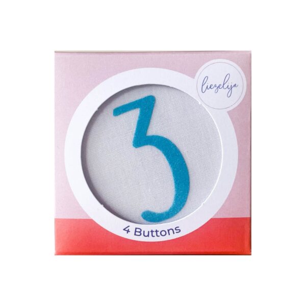 Cijferbuttons set 3-6 (Velours Turquoise)