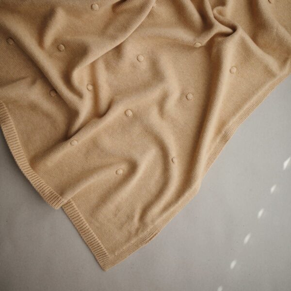 Gebreid dekentje Dots (Mustard Melange)