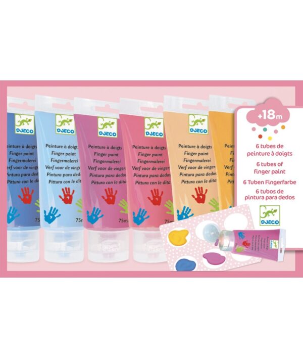 6 tubes vingerverf - Sweet