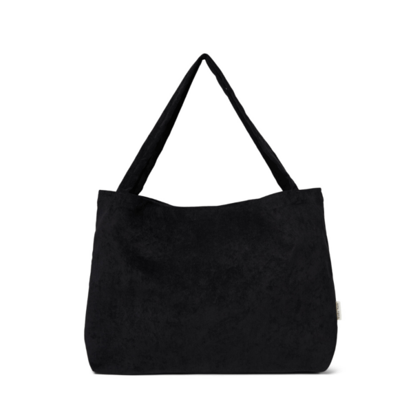 All black rib mom-bag