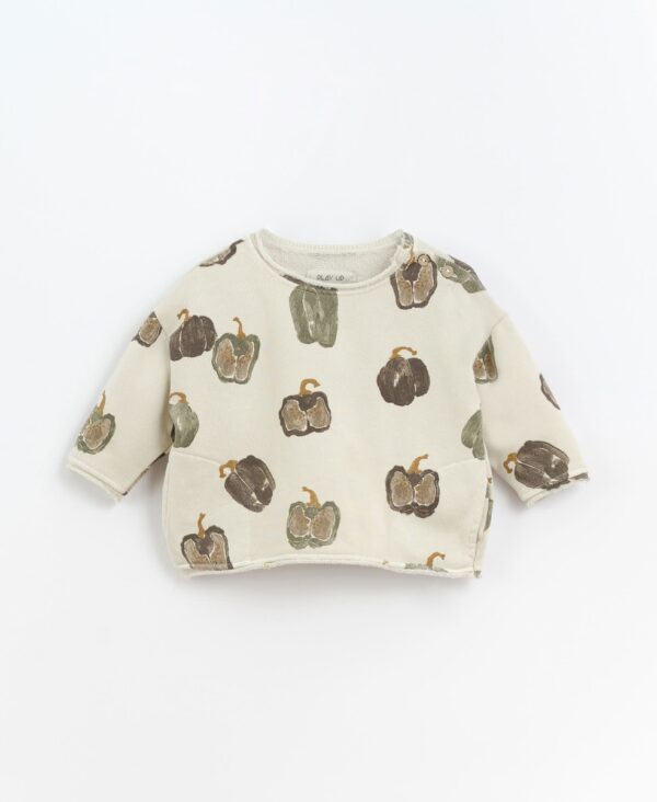 Printed Fleece Sweater Oat Boys