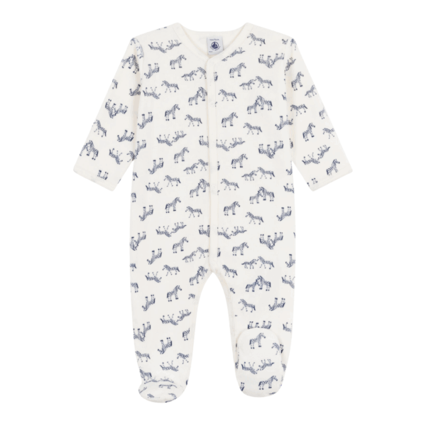 Babypyjama met voetjes Fluweel (Zebra's)