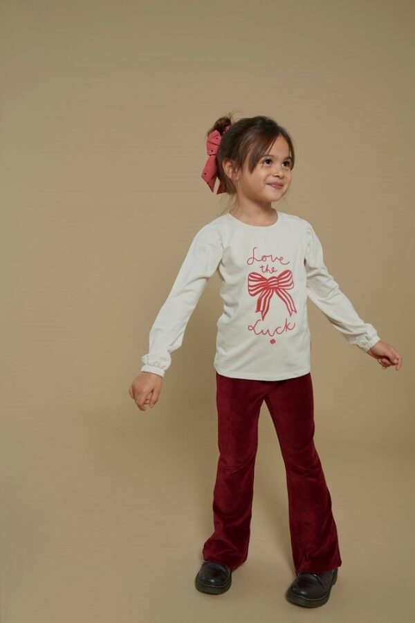 Flared broek velours rib - Queen Of Hearts