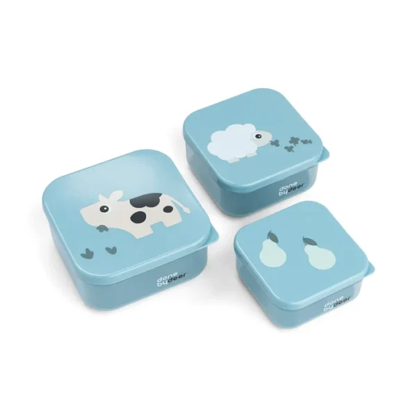 Snackdoosjes 3 stuks Tiny Farm (Blue)