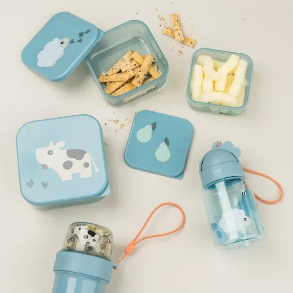 Snackdoosjes 3 stuks Tiny Farm (Blue)