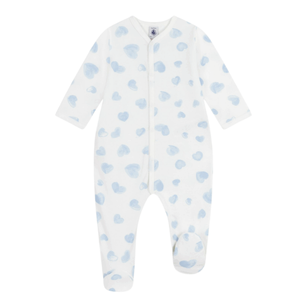 Babypyjama Geruwde Fleece (Blauwe hartjes)