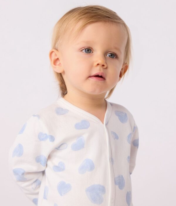 Babypyjama Geruwde Fleece (Blauwe hartjes)