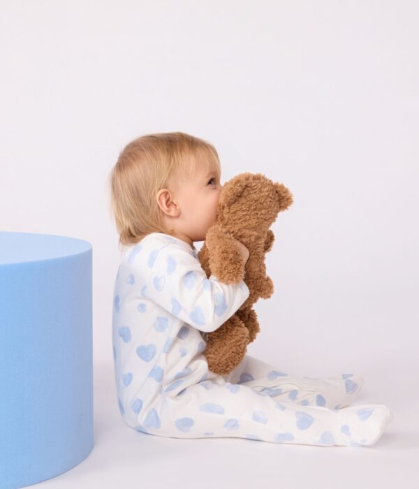 Babypyjama Geruwde Fleece (Blauwe hartjes)
