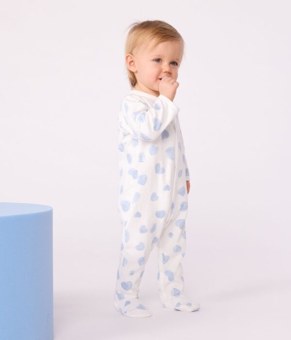 Babypyjama Geruwde Fleece (Blauwe hartjes)