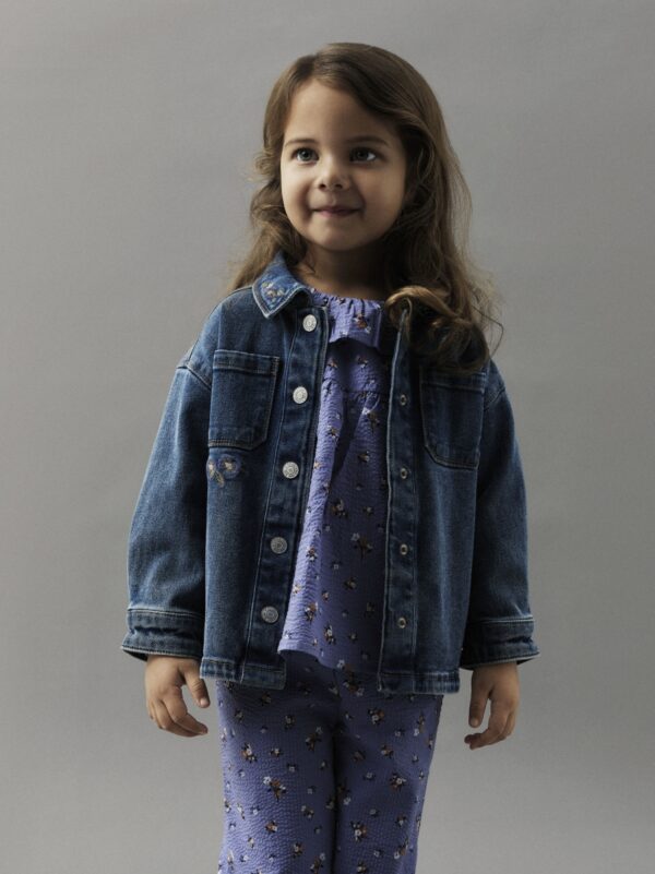 Jeansvest Kara 1224-FR (Dark Blue Denim/Flower)