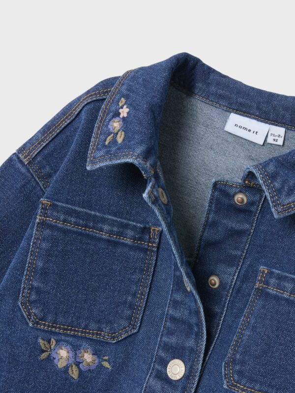 Jeansvest Kara 1224-FR (Dark Blue Denim/Flower)