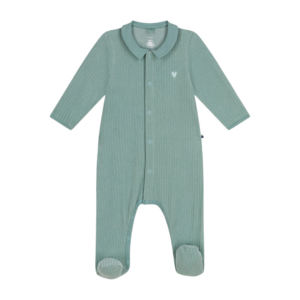 Babypyjama Fluweel met kraagje (Groen)