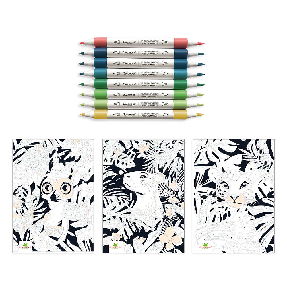 Artissimo - Kleuren op nummer met acrylstiften (Jungle)