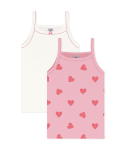 Hemdje 2-pack (Wit/Hartjes)