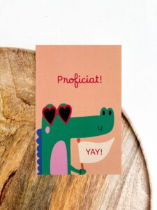 Wenskaartje "Proficiat!" Krokodil