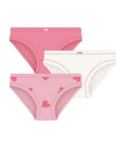 Onderbroek 3-pack (Wit/Roze/Hartjes)
