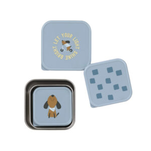 Snackdoosjes RVS 3 stuks (Pattern Party Blue)