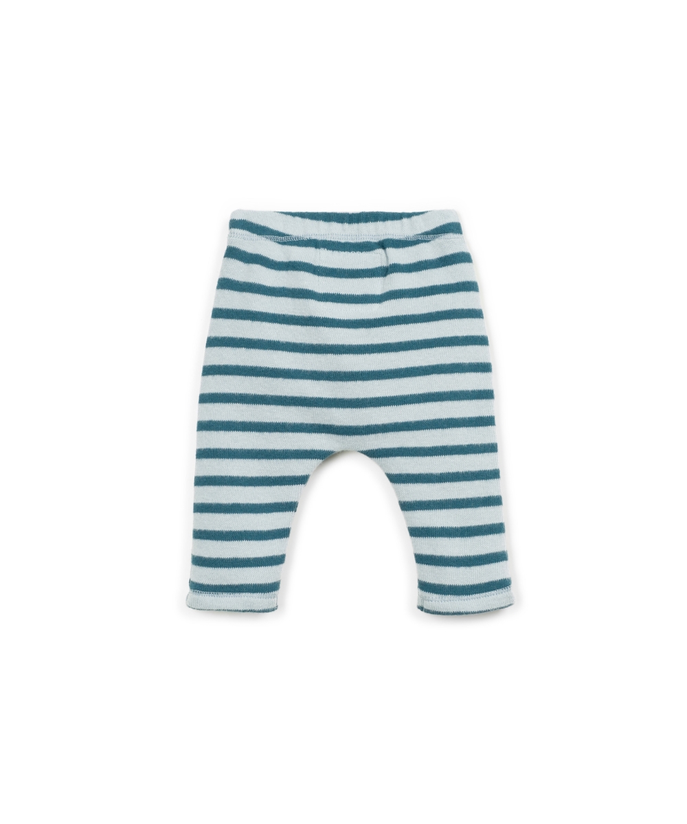 Striped Jersey Leggings (Cyanotype)