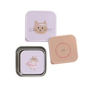 Snackdoosjes RVS 3 stuks (Tiny Team Cat)