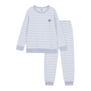 Pyjama Badstof lang (Blauw gestreept)
