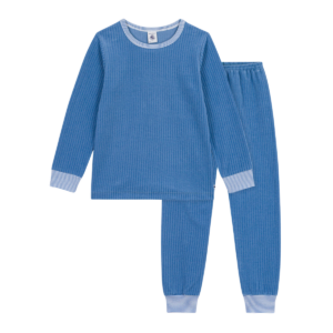 Pyjama lang rib fluweel (Blauw)