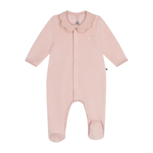 Babypyjama Fluweel met kraagje (Roze)